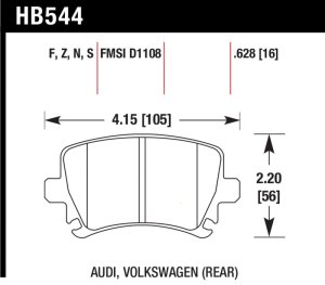 Audi A6 Brake Pads - Rear - Hawk Performance - HP Plus - 2006